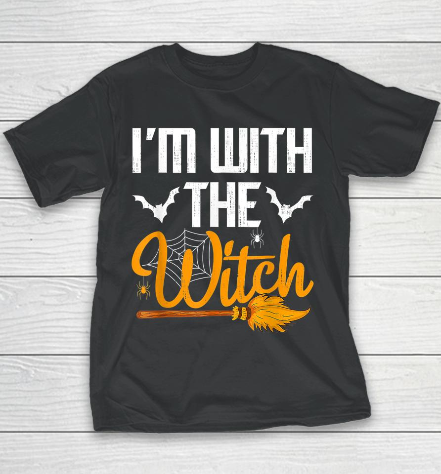 I'm With The Witch Halloween Youth T-Shirt
