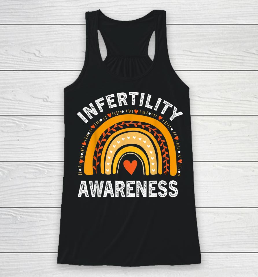 In April We Wear Orange Infertility Awareness Racerback Tank