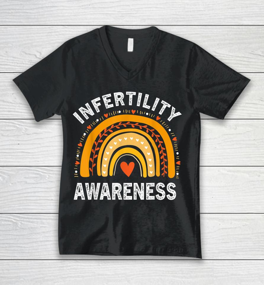 In April We Wear Orange Infertility Awareness Unisex V-Neck T-Shirt