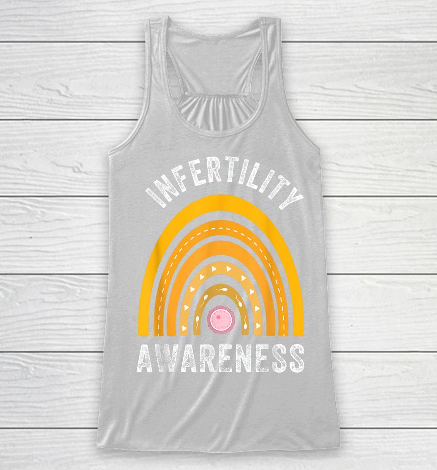 In April We Wear Orange Infertility Awareness Week Funny Racerback Tank