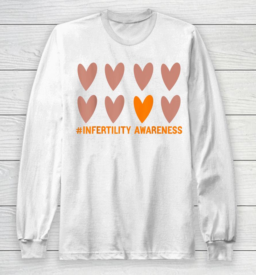 In April We Wear Orange Infertility Awareness Week Ivf Long Sleeve T-Shirt