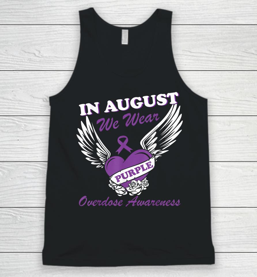 In August We Wear Purple Overdose Awareness Month Unisex Tank Top