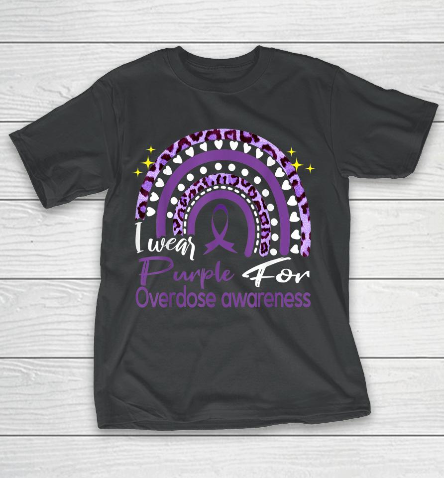 In August We Wear Purple Rainbow Overdose Awareness Month T-Shirt