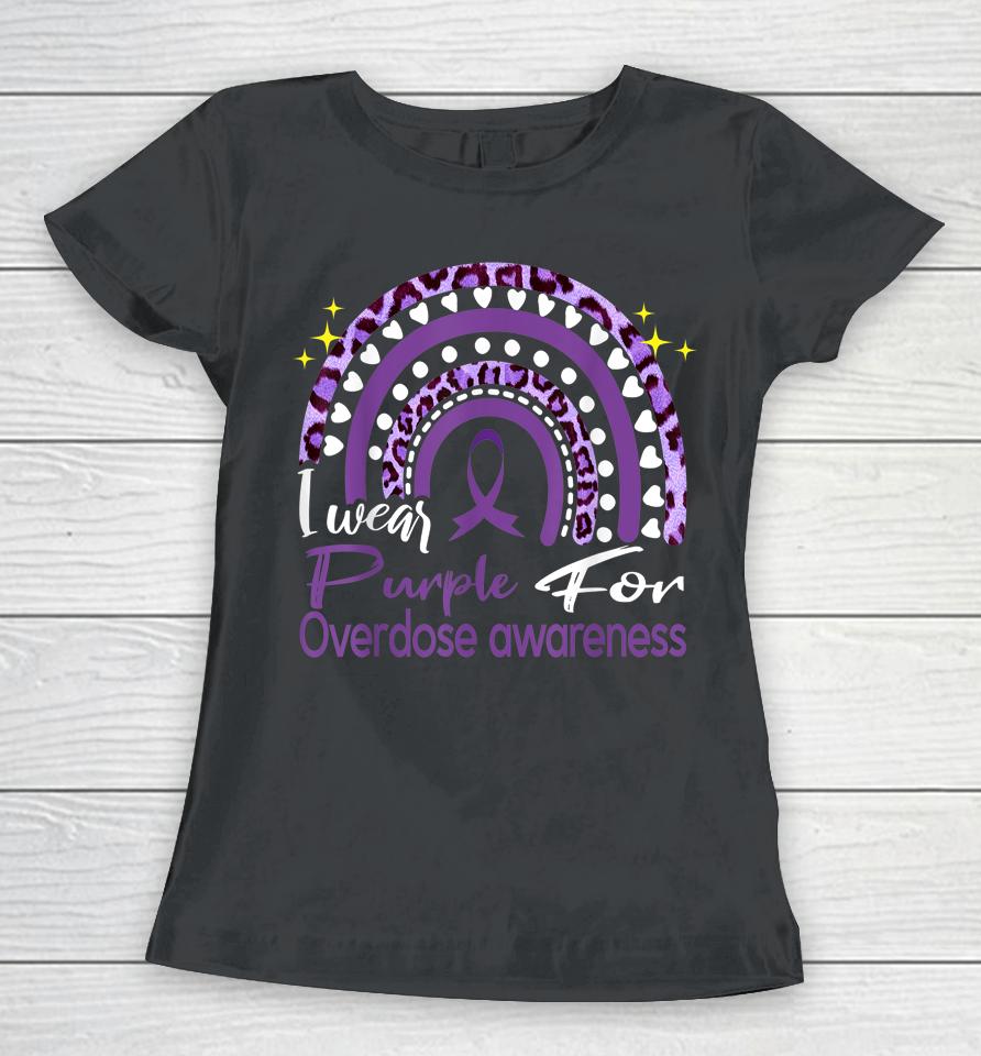 In August We Wear Purple Rainbow Overdose Awareness Month Women T-Shirt