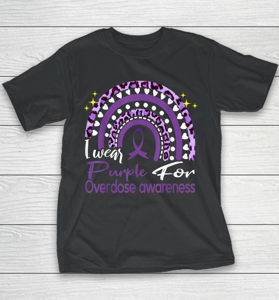 In August We Wear Purple Rainbow Overdose Awareness Month Youth T-Shirt