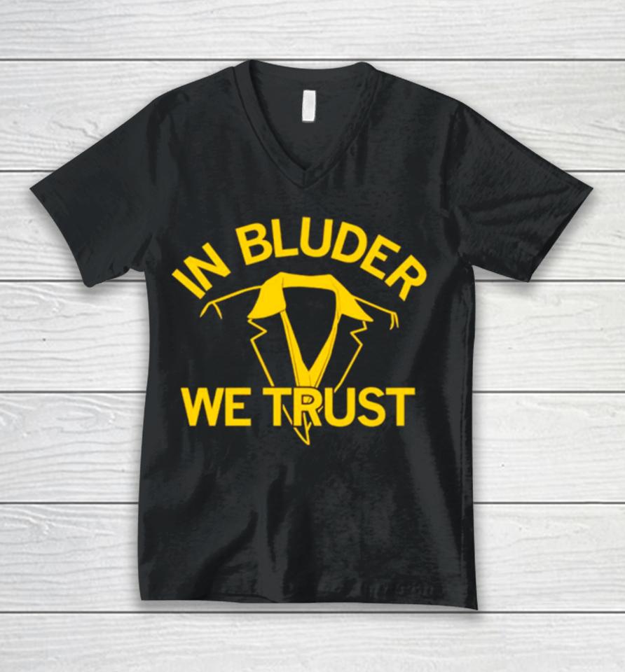In Bluder We Trust Coach Iowa Hawkeyes Unisex V-Neck T-Shirt