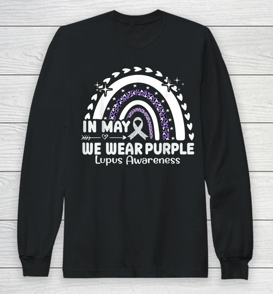 In May We Wear Purple Lupus Awareness Month Ribbon Women's Long Sleeve T-Shirt