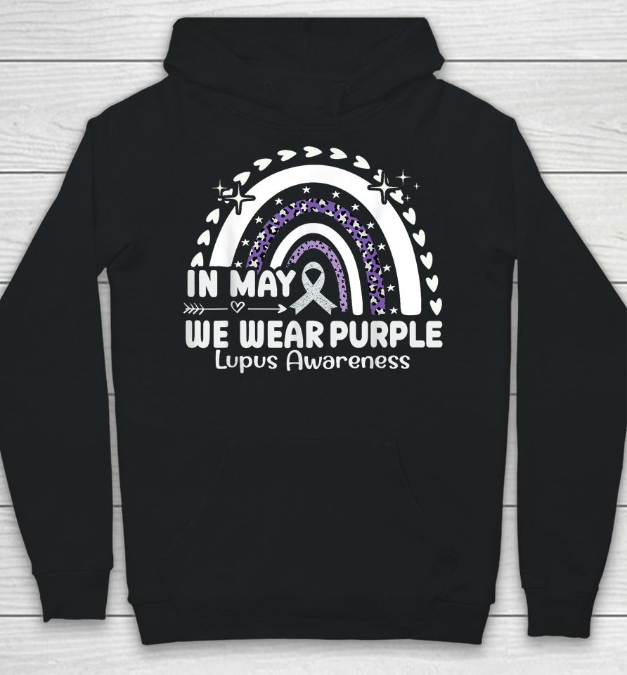 In May We Wear Purple Lupus Awareness Month Ribbon Women's Hoodie
