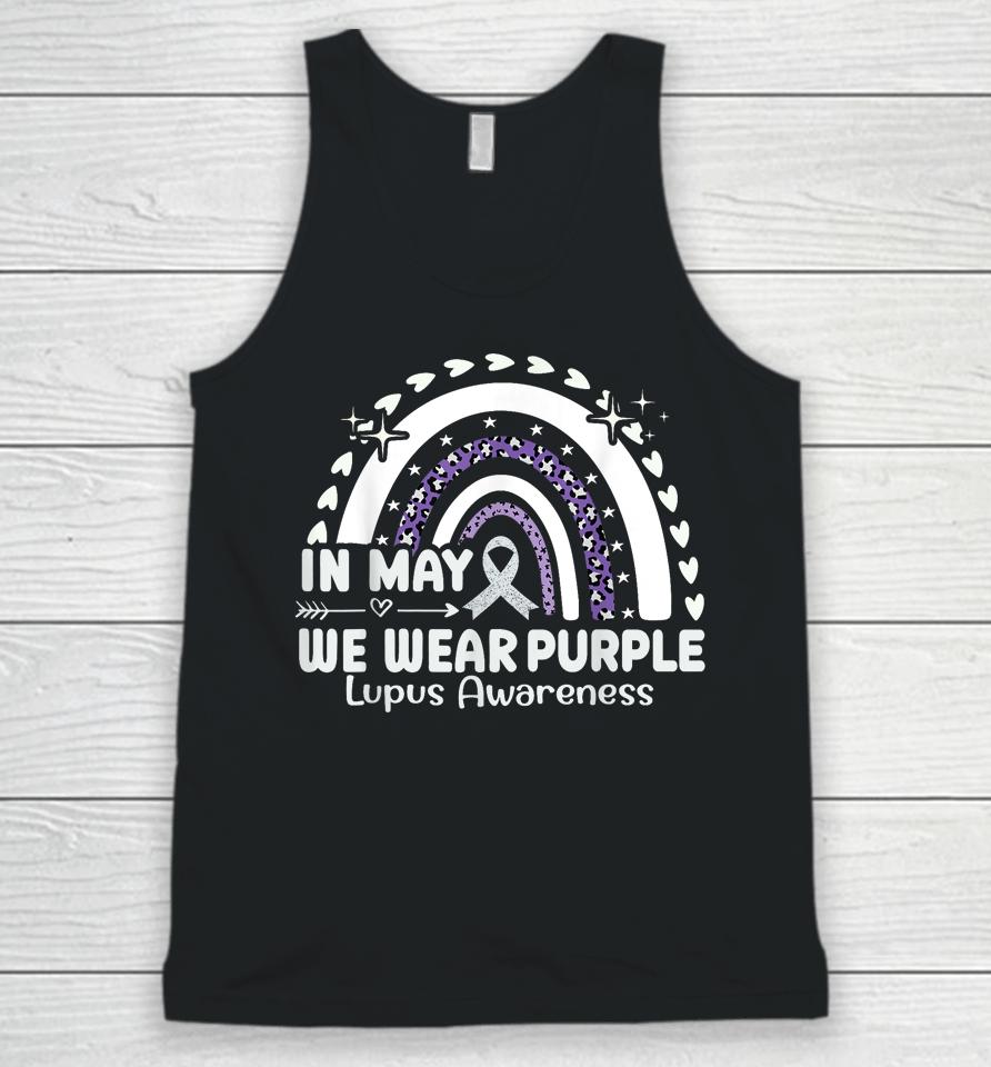 In May We Wear Purple Lupus Awareness Month Ribbon Women's Unisex Tank Top