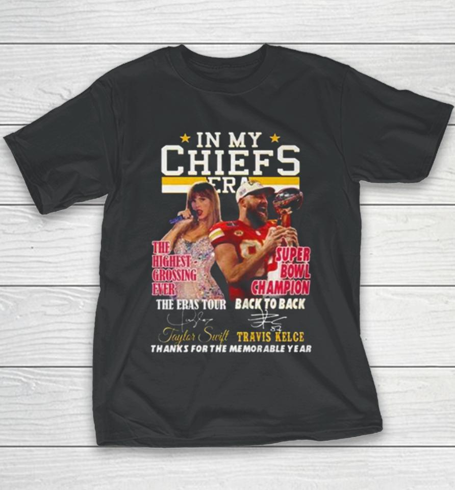 In My Chiefs Era Taylor Swift And Travis Kelce Thanks For The Memorable Year Youth T-Shirt