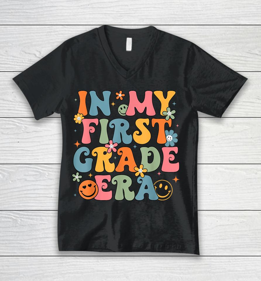 In My First Grade Era Back To School 1St Grade Teacher Team Unisex V-Neck T-Shirt