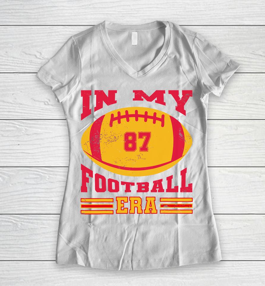 In My Football Era American Football Ball Women V-Neck T-Shirt
