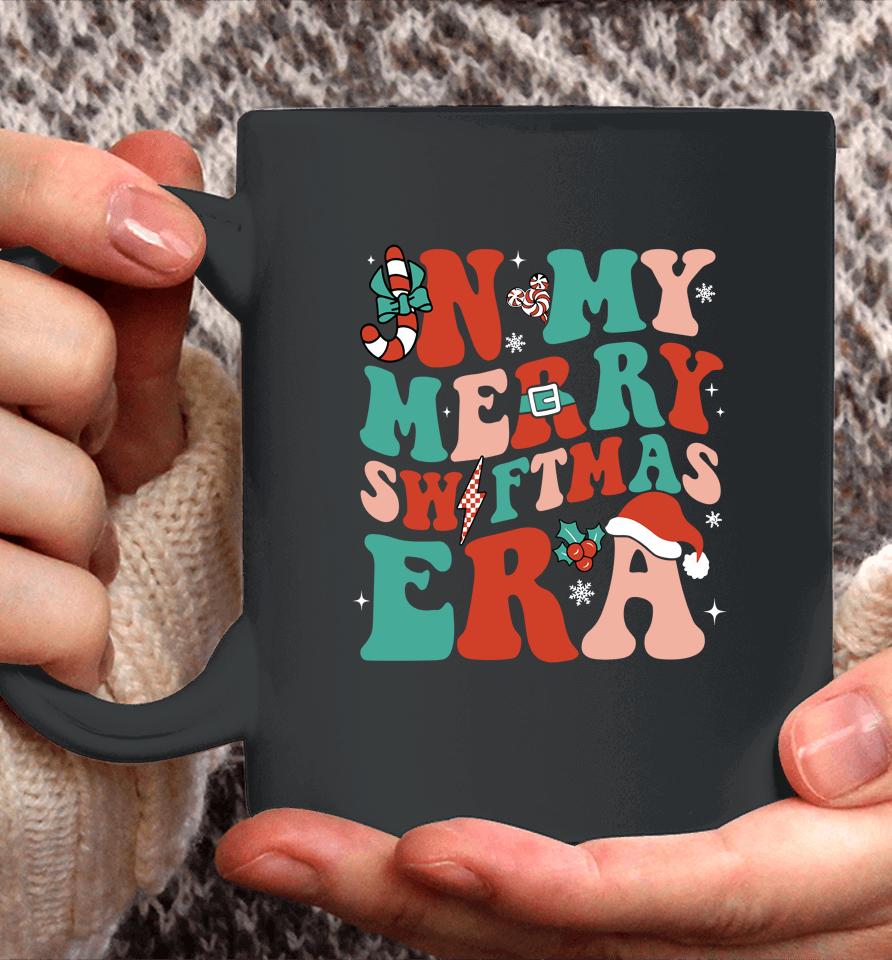 In My Merry Swiftmas Era Christmas Xmas Groovy Retro Pajamas Coffee Mug