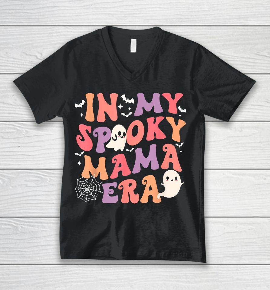 In My Spooky Mama Era Halloween Groovy Witchy Spooky Mom Unisex V-Neck T-Shirt