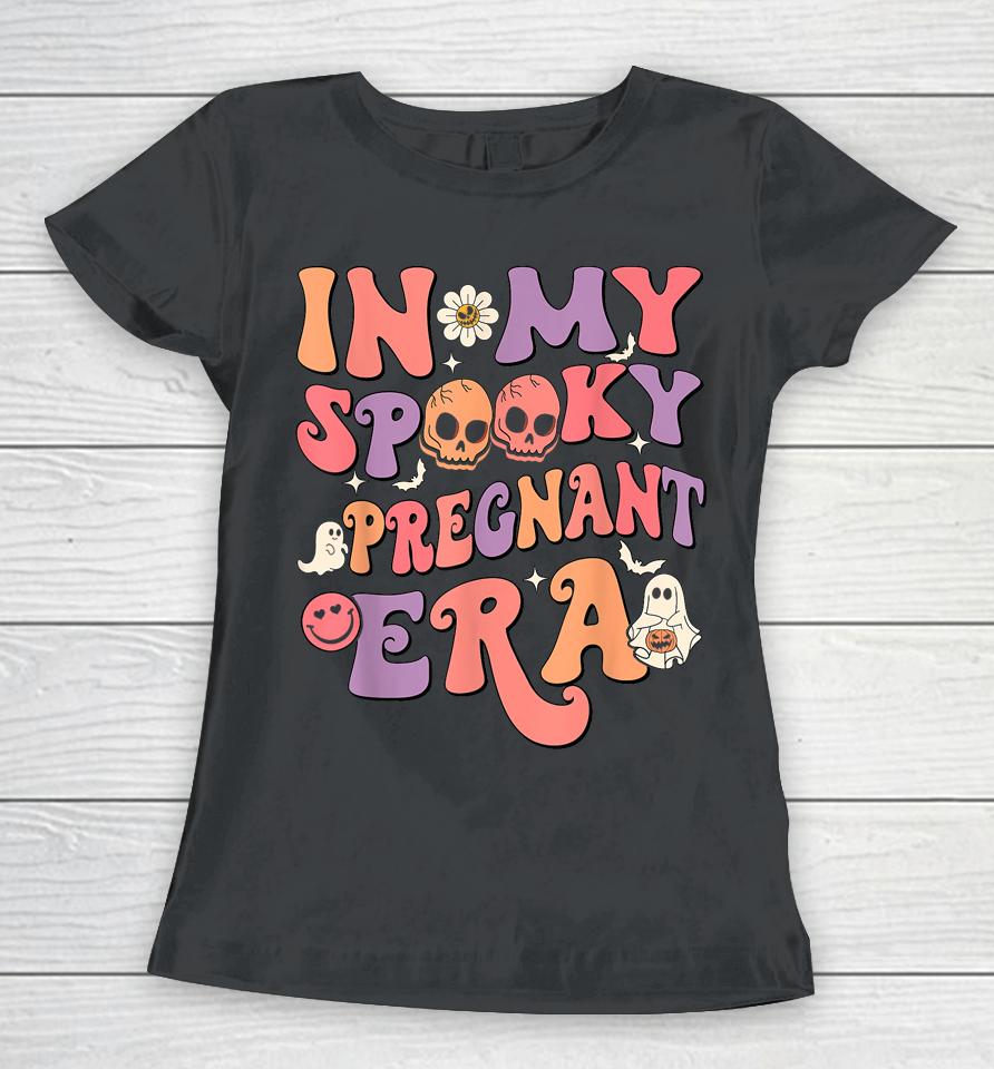 In My Spooky Pregnant Era Ghost Halloween Pregnant Mom Women T-Shirt