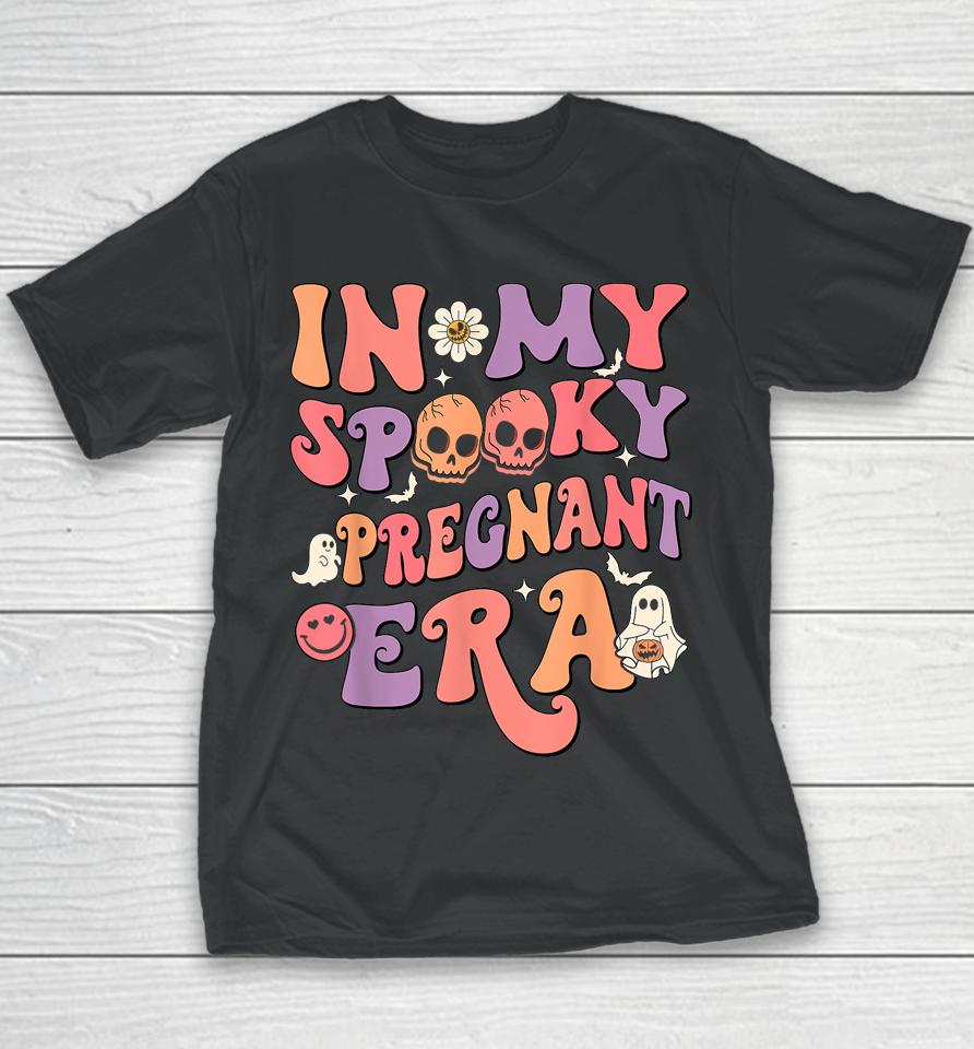 In My Spooky Pregnant Era Ghost Halloween Pregnant Mom Youth T-Shirt