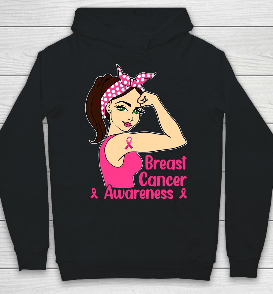 In October We Wear Pink Black Woman Breast Cancer Awareness Hoodie