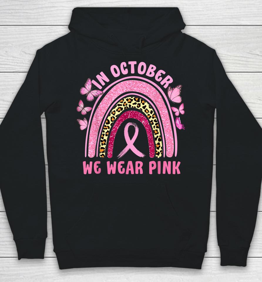In October We Wear Pink Leopard Breast Cancer Awareness Hoodie