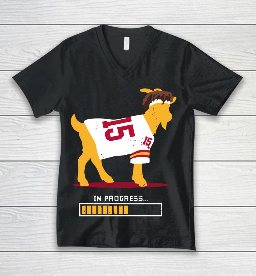 In Progress Patrick Mahomes Goat For Kansas City Unisex V-Neck T-Shirt