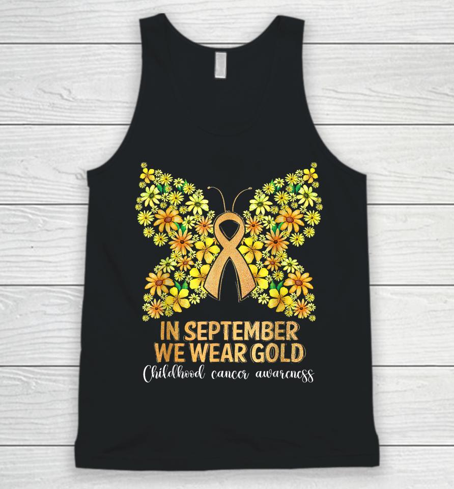 In September We Wear Gold Butterfly, Childhood Unisex Tank Top