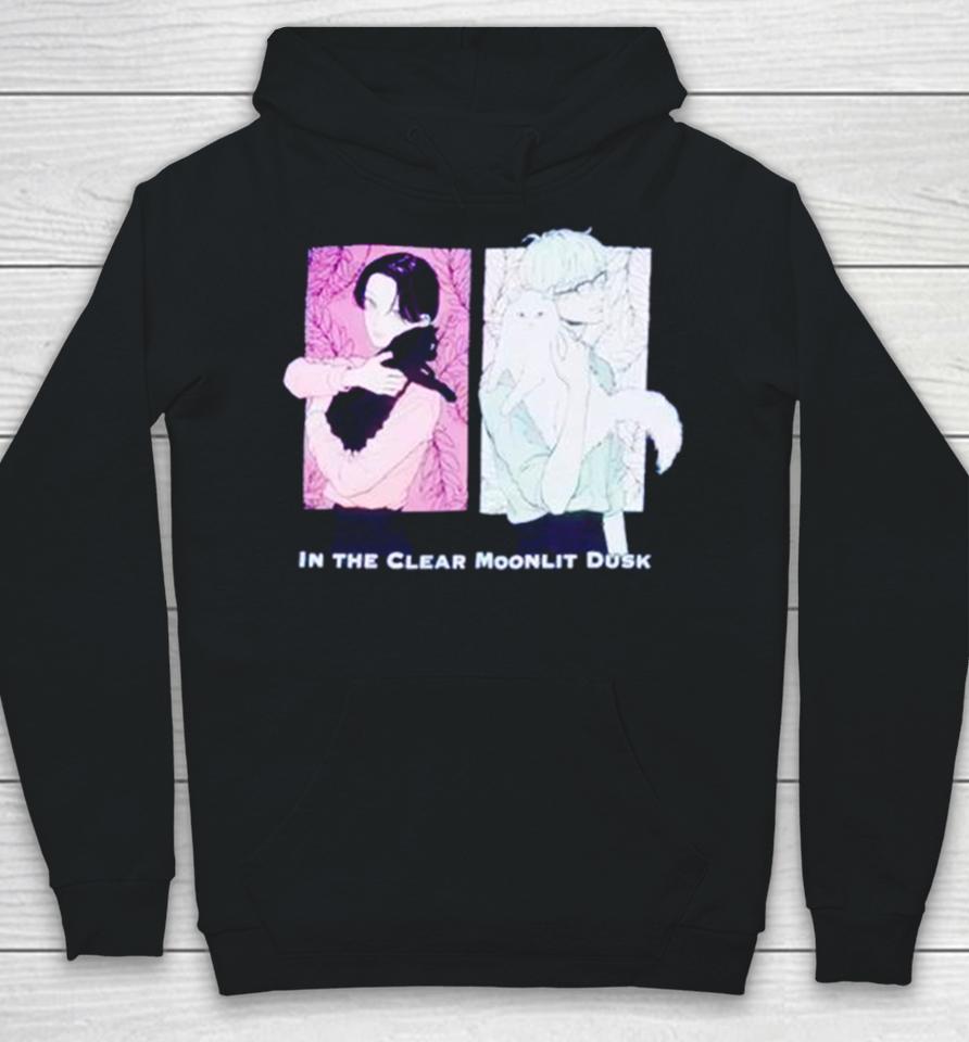 In The Clear Moonlit Dusk Cats Panel Hoodie