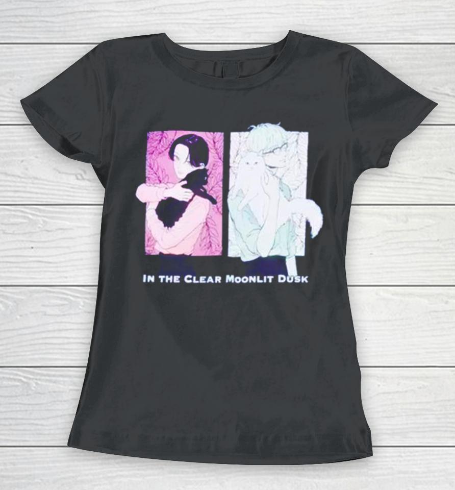 In The Clear Moonlit Dusk Cats Panel Women T-Shirt