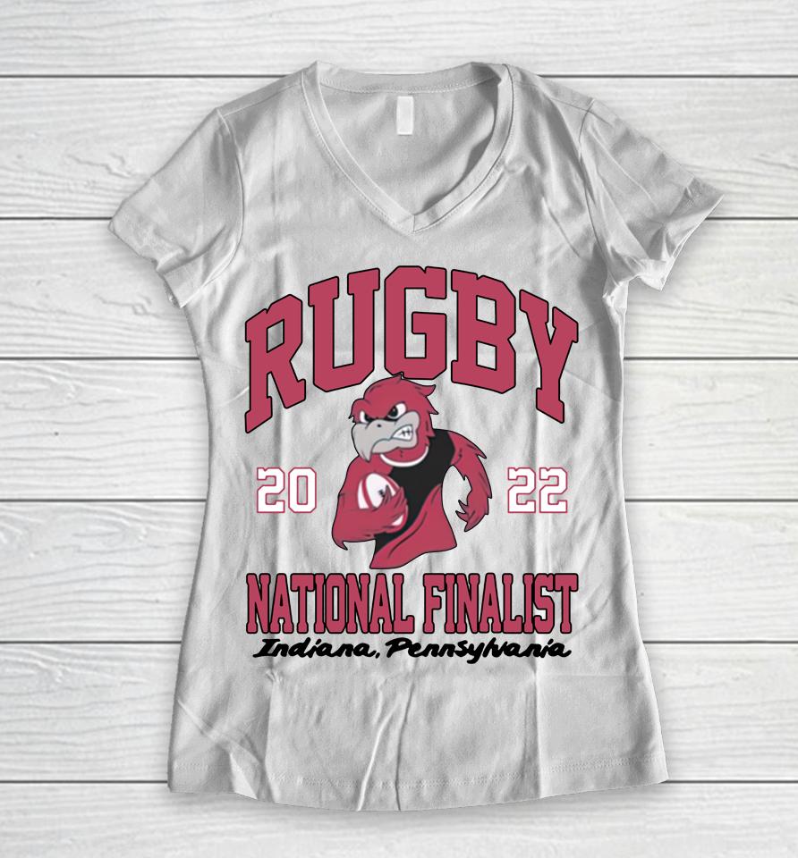 Indiana Hoosiers 2022 Rugby National Finalist Barstool Sports Women V-Neck T-Shirt