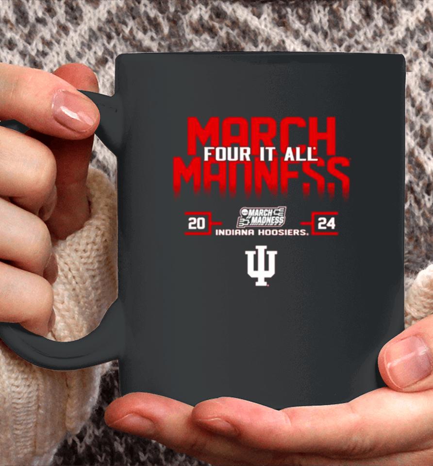 Indiana Hoosiers 2024 For It All March Madness Coffee Mug