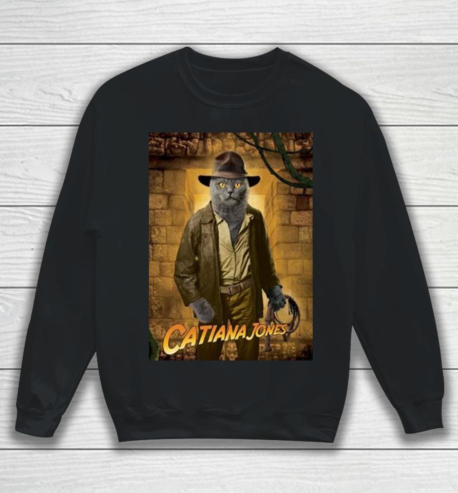 Indiana Jones Cat Poster Sweatshirt
