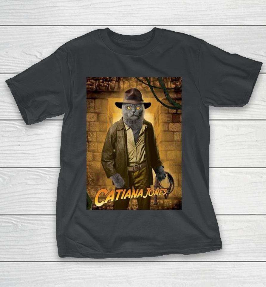 Indiana Jones Cat Poster T-Shirt