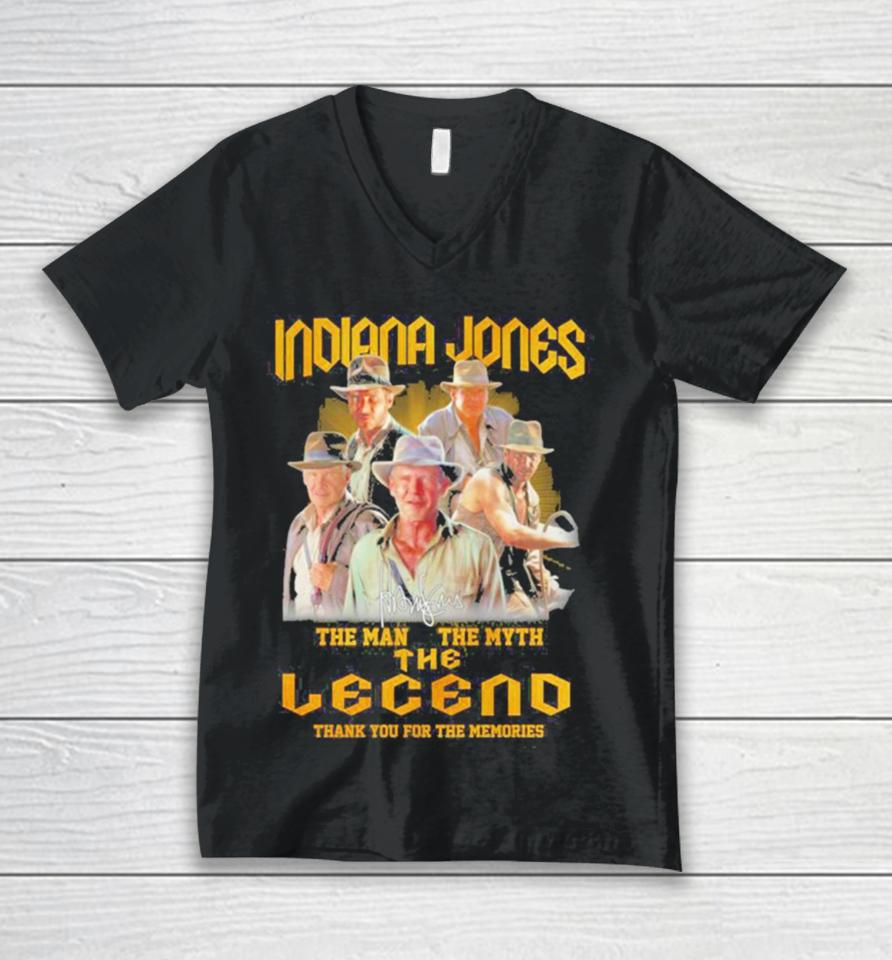 Indiana Jones The Man The Myth The Legend Thank You For The Memories Unisex V-Neck T-Shirt
