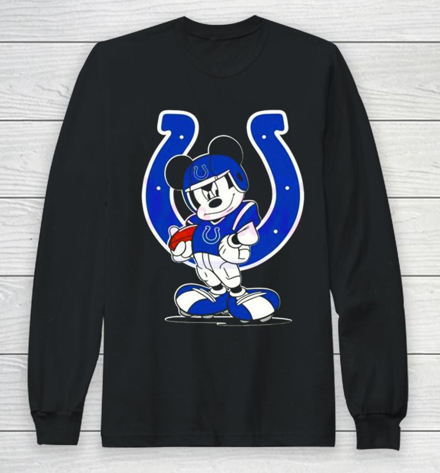 Indianapolis Colts Nfl Mickey Mouse Player 2024 Long Sleeve T-Shirt