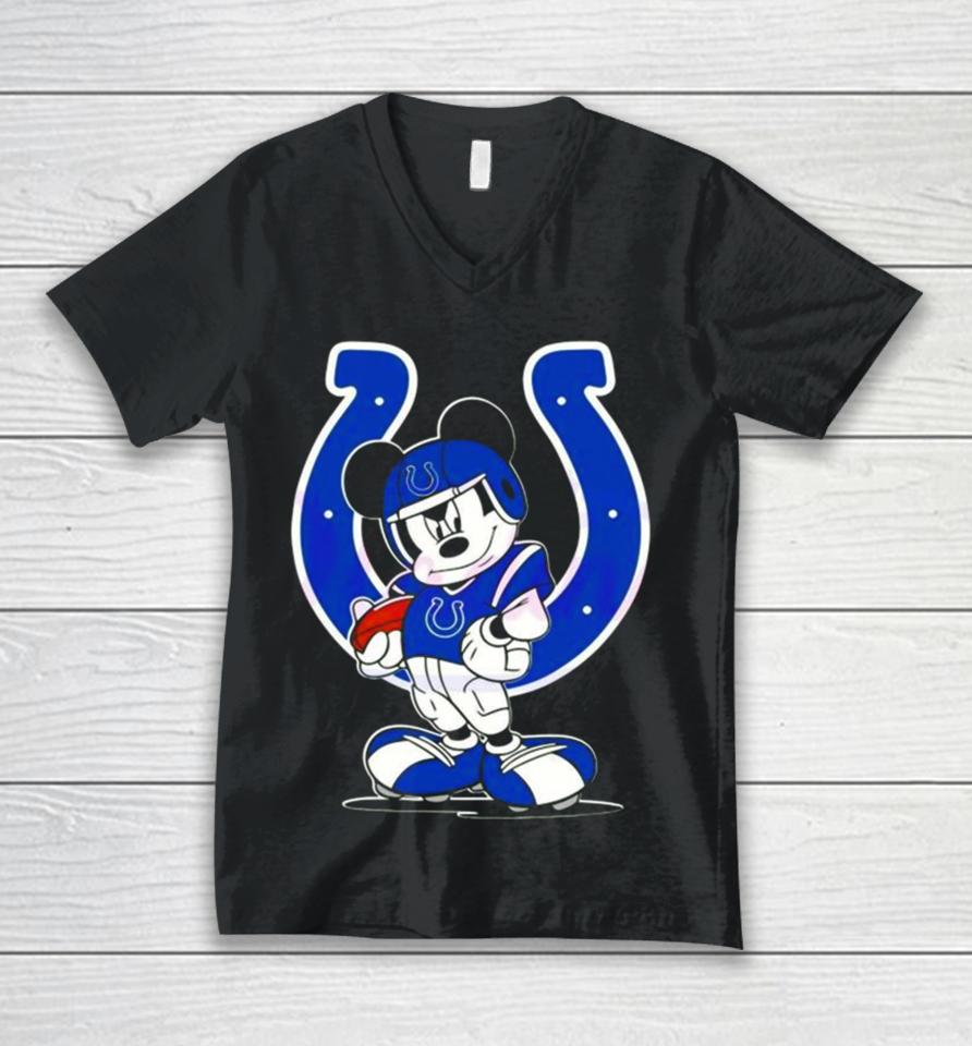 Indianapolis Colts Nfl Mickey Mouse Player 2024 Unisex V-Neck T-Shirt
