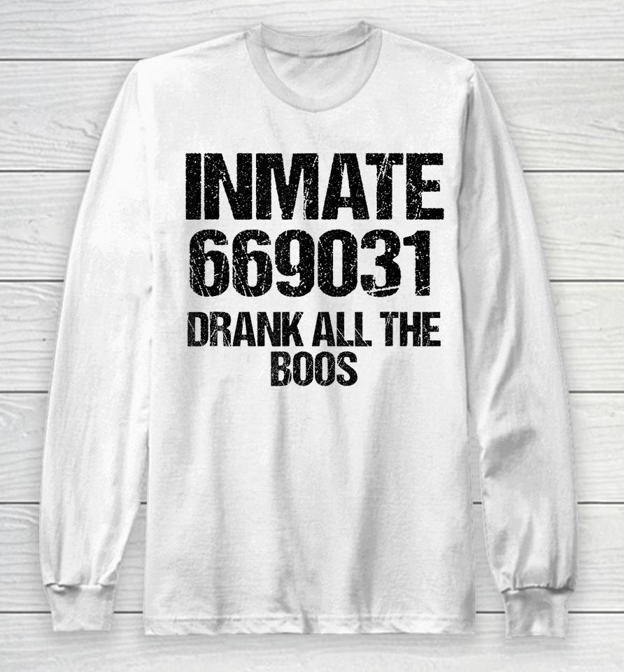 Inmate Halloween Costume Matching Drank All The Boos Long Sleeve T-Shirt