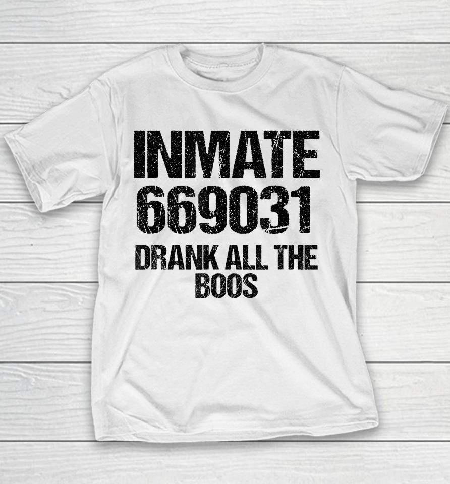 Inmate Halloween Costume Matching Drank All The Boos Youth T-Shirt