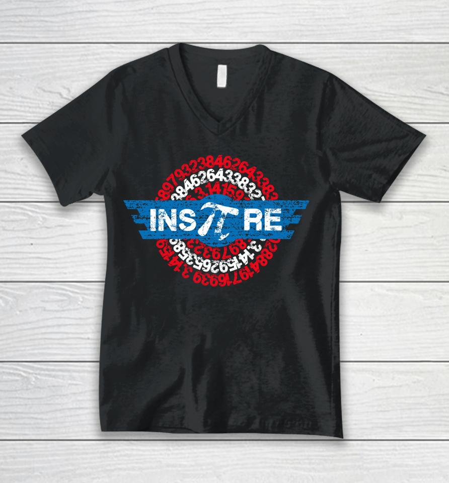 Inspire Math Superhero Pi Day Mathematics Teacher Unisex V-Neck T-Shirt