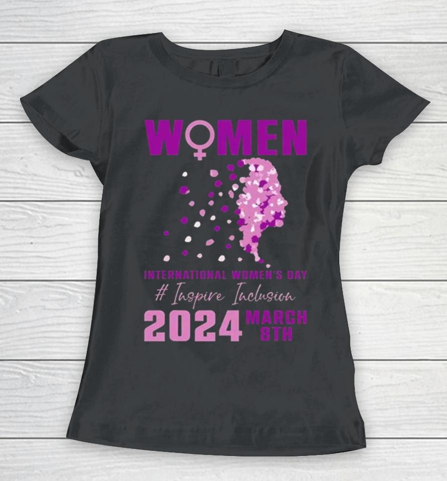 International Women Day 2024 Floral Woman Girl Silhouette Women T-Shirt