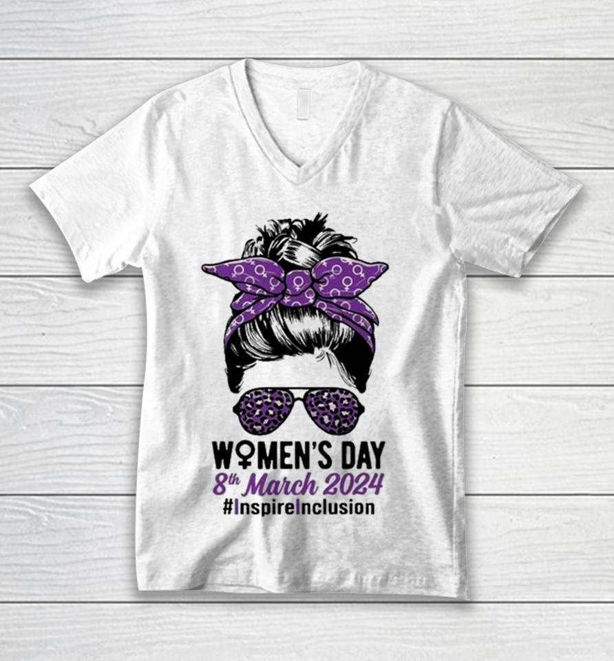 International Women Day 2024 Inspire Inclusion 8 March 24 Unisex V-Neck T-Shirt