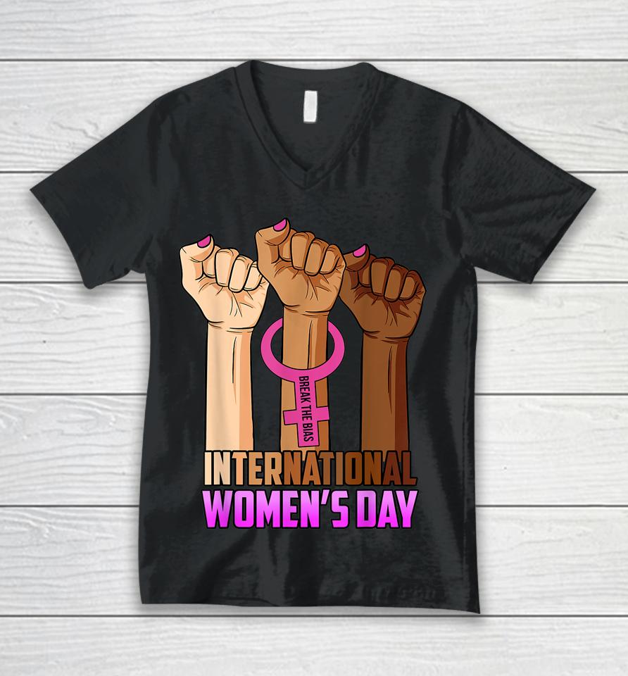 International Women's Day 2022 Break The Bias 8 March Gifts Unisex V-Neck T-Shirt