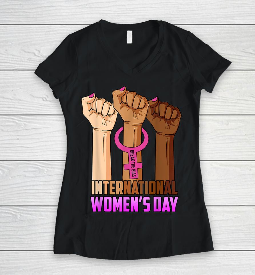International Women's Day 2022 Break The Bias 8 March Gifts Women V-Neck T-Shirt