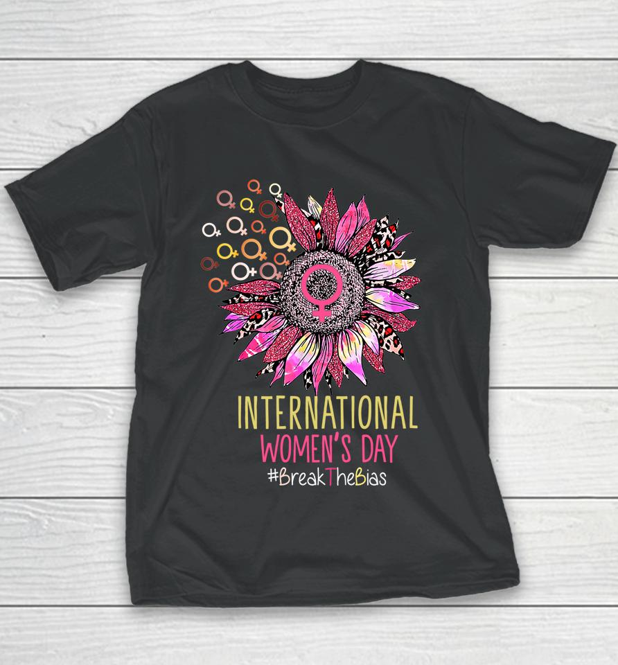 International Womens Day Sun Flower Equality Break The Bias Youth T-Shirt