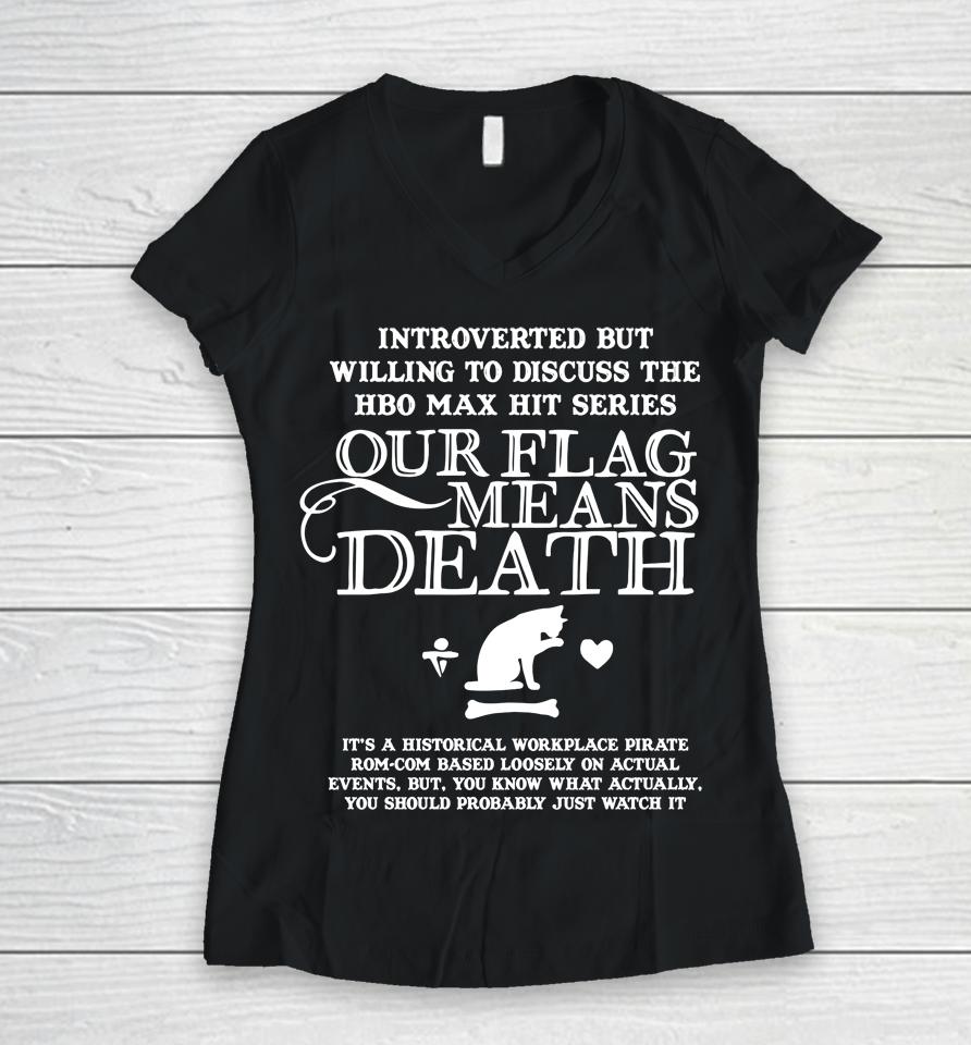 Introverted But Willing To Discuss The Hbo Max Hit Series Women V-Neck T-Shirt