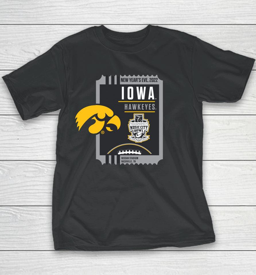 Iowa 2022 Transperfect Music City Bowl Youth T-Shirt