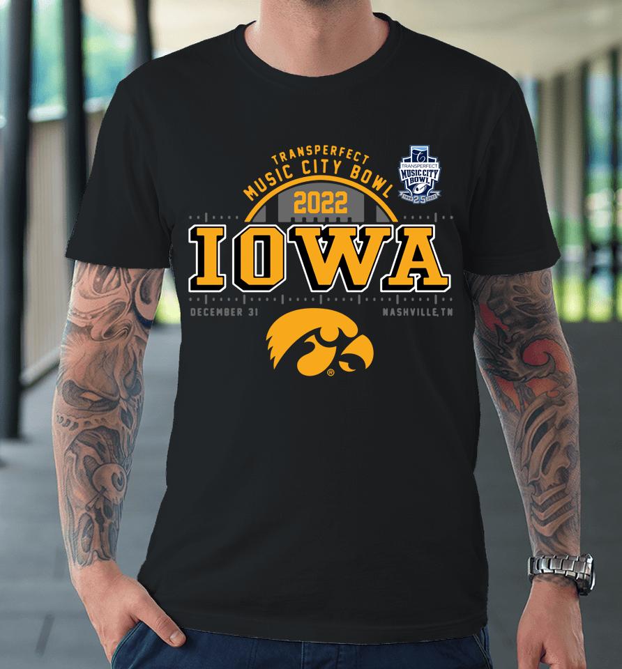 Iowa Hawkeyes 2022 Music City Bowl Bound Playoff Semifinal Premium T-Shirt