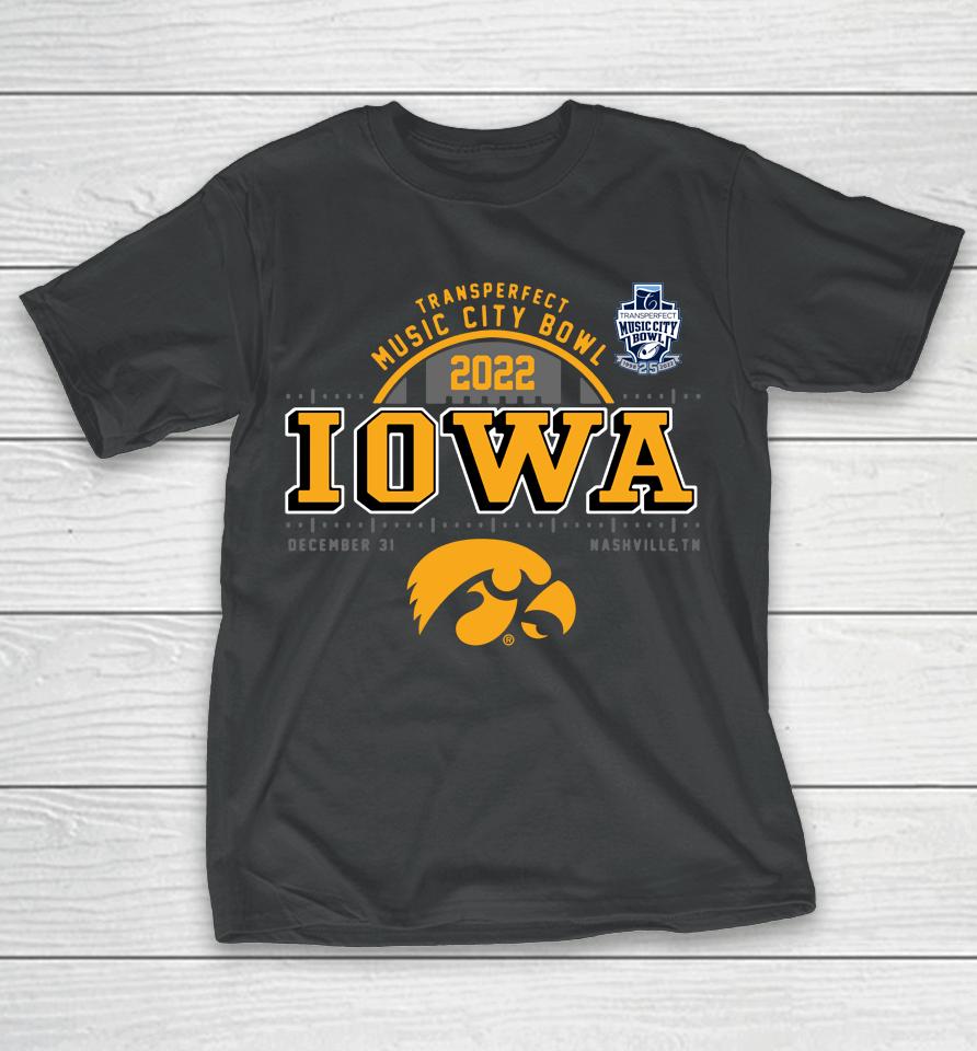 Iowa Hawkeyes 2022 Music City Bowl Bound Playoff Semifinal T-Shirt