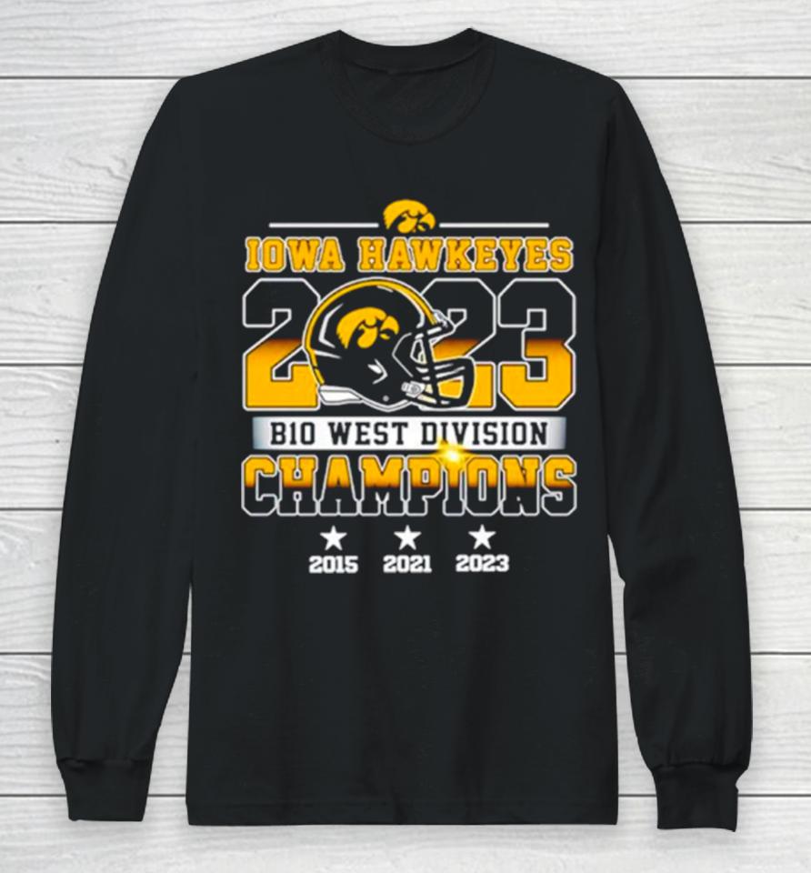 Iowa Hawkeyes 2023 B10 West Division Champions Long Sleeve T-Shirt