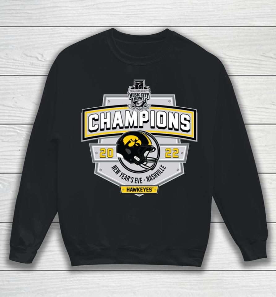 Iowa Hawkeyes 2023 Transperfect Music City Bowl Champions Sweatshirt