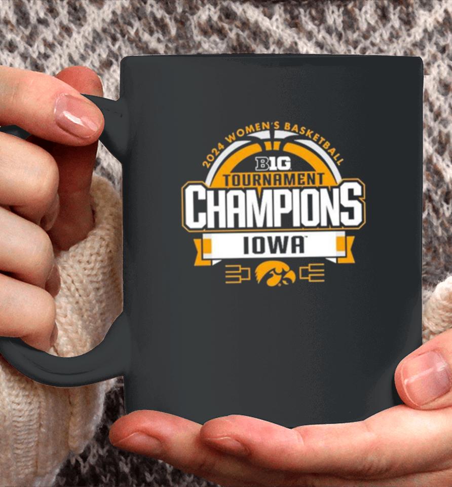 Iowa Hawkeyes 2024 Big Ten Women’s Basketball Conference Tournament Champions Locker Room Coffee Mug
