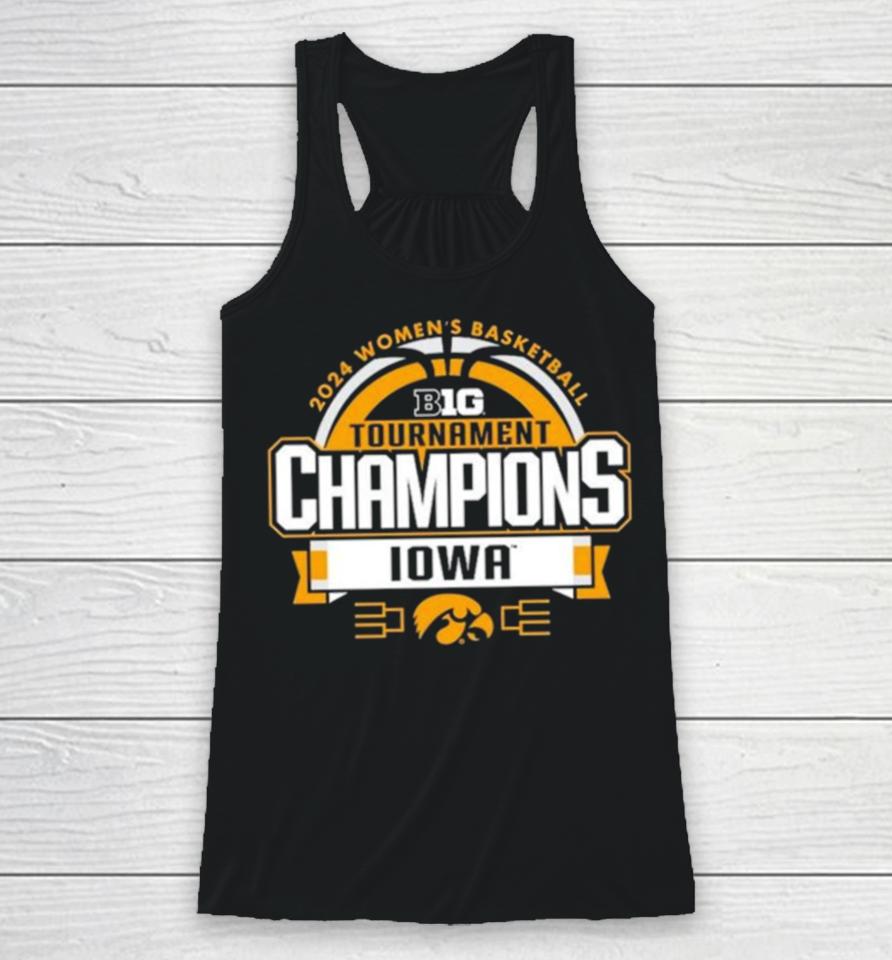Iowa Hawkeyes 2024 Big Ten Women’s Basketball Conference Tournament Champions Locker Room Racerback Tank