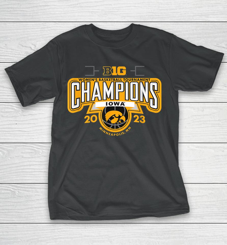 Iowa Hawkeyes Big Ten Champs Women's Basketball 2023 T-Shirt